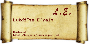 Lukáts Efraim névjegykártya